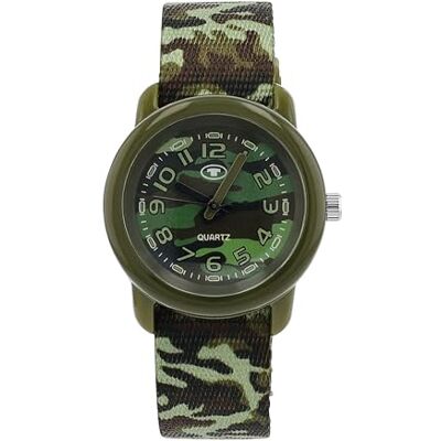 TOM TAILOR Jungen Quarz Armbanduhr Kunststoff Gehäuse in Khaki Textil Armband in Khaki Wasserdicht 3 Bar Camouflage Design TT-W0028 TOM TAILOR Jungen Quarz Armbanduhr Kunststoff Gehäuse in Khaki Textil Armband in Khaki Wasserdicht 3 Bar Camouflage Design TT-W0028
