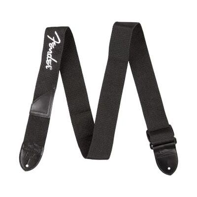 Fender Gitarrengurt mit gesticktem Logo, Plektrumtasche, 5cm breit, Schwarz Akustik- und E-Gitarrengurt, Lederenden, 5 cm breit, Plektrumtasche, strapazierfähiges Polyester, Gitarrenzubehör Fender Gitarrengurt mit gesticktem Logo, Plektrumtasche, 5cm breit, Schwarz Akustik- und E-Gitarrengurt, Lederenden, 5 cm breit, Plektrumtasche, strapazierfähiges Polyester, Gitarrenzubehör