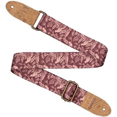 CASCHA Gitarrengurt Vegan Mauve Birds Farbenfrohe und tierfreundliche Gurte für Gitarren und Ukulelen CASCHA Gitarrengurt Vegan Mauve Birds Farbenfrohe und tierfreundliche Gurte für Gitarren und Ukulelen