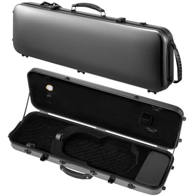 VEVOR 4/4 Violinenkoffer in voller Größe, eingebautes Hygrometer, Geigenkoffer; Reisetragetasche, mit Plüschfutter, Schultergurten, kratzfest, professionelle längliche Form, für Violine, schwarz VEVOR 4/4 Violinenkoffer in voller Größe, eingebautes Hygrometer, Geigenkoffer; Reisetragetasche, mit Plüschfutter, Schultergurten, kratzfest, professionelle längliche Form, für Violine, schwarz