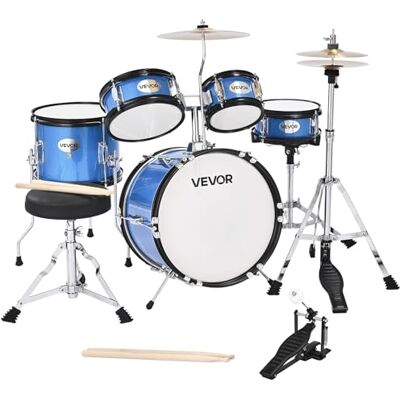 VEVOR Schlagzeug Set, 5-teilig, 35,6 cm Basstrommel, 15,2 cm & 20,3 cm Tomtoms, 25,4 cm Standtom, 25,4 cm Crash-Becken, 20,3 cm Hi-Hat mit Ständer, für Kinder von 6–13 Jahren (blau) VEVOR Schlagzeug Set, 5-teilig, 35,6 cm Basstrommel, 15,2 cm & 20,3 cm Tomtoms, 25,4 cm Standtom, 25,4 cm Crash-Becken, 20,3 cm Hi-Hat mit Ständer, für Kinder von 6–13 Jahren (blau)