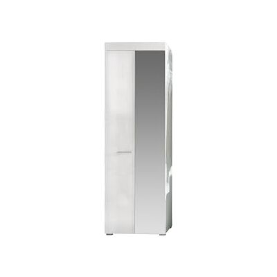 trendteam smart living Amanda Garderobenschrank Weiß/Weiß Hochglanz ausziehbare Kleiderstange (BxHxT) 62 x 195 x 38 cm trendteam smart living Amanda Garderobenschrank Weiß/Weiß Hochglanz ausziehbare Kleiderstange (BxHxT) 62 x 195 x 38 cm