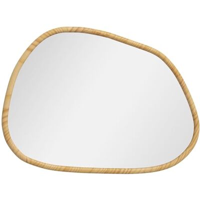 HOMCOM Wandspiegel 70 x 50 cm Unregelmäßig Spiegel mit Rahmen aus Kiefernholz Dekorativer Hängespiegel Badezimmerspiegel für Schlafzimmer Badezimmer Wohnzimmer Flur Naturholz HOMCOM Wandspiegel 70 x 50 cm Unregelmäßig Spiegel mit Rahmen aus Kiefernholz Dekorativer Hängespiegel Badezimmerspiegel für Schlafzimmer Badezimmer Wohnzimmer Flur Naturholz