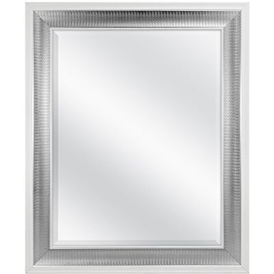 MCS Wandspiegel, geprägt, in Tropfenform, 56 x 71 cm, Gesamtgröße 71 x 86 cm, Weiß und silberfarbenes Finish (83042), 71 x 87 cm MCS Wandspiegel, geprägt, in Tropfenform, 56 x 71 cm, Gesamtgröße 71 x 86 cm, Weiß und silberfarbenes Finish (83042), 71 x 87 cm