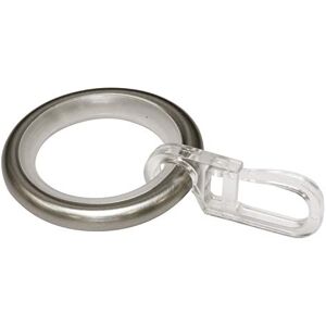 Gardinia Gardinenringe mit Gleiteinlage und Faltenlegehaken, Metall für Ø 16 mm Edelstahl-Optik, 10er Pack, 10, 30095 Gardinia Gardinenringe mit Gleiteinlage und Faltenlegehaken, Metall für Ø 16 mm Edelstahl-Optik, 10er Pack, 10, 30095