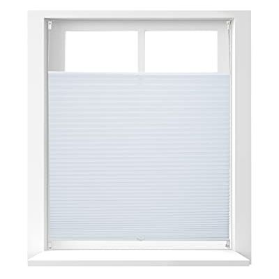 Relaxdays Plissee Rollo ohne Bohren, Klemmfix zum Kleben, Faltrollo lichtdurchlässig, Faltstore, weiß, BxH: 100 x 130 cm Relaxdays Plissee Rollo ohne Bohren, Klemmfix zum Kleben, Faltrollo lichtdurchlässig, Faltstore, weiß, BxH: 100 x 130 cm