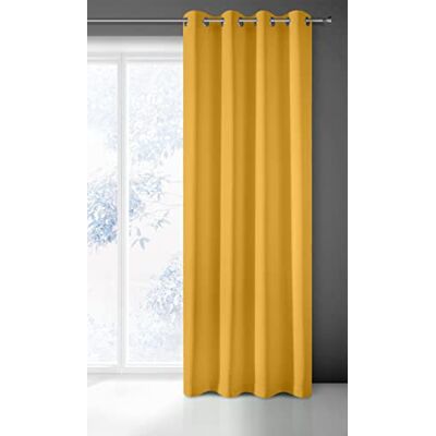 Eurofirany Rita Vorhang Gardine Glatt Schlicht Einfarbig 8 Ösen Modern Schlafzimmer Wohnzimmer Lounge Kinderzimmer 1 Stück Einzeln Senf Gelb 140x250cm Eurofirany Rita Vorhang Gardine Glatt Schlicht Einfarbig 8 Ösen Modern Schlafzimmer Wohnzimmer Lounge Kinderzimmer 1 Stück Einzeln Senf Gelb 140x250cm