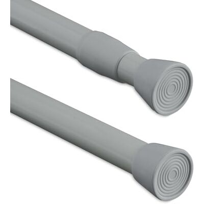 Relaxdays Teleskopstange, 110–200 cm, Klemmstange für Duschvorhang, Gardine, Türrahmen, Edelstahl, ohne Bohren, grau Relaxdays Teleskopstange, 110–200 cm, Klemmstange für Duschvorhang, Gardine, Türrahmen, Edelstahl, ohne Bohren, grau