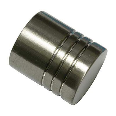 Gardinia Endknöpfe für Gardinenstangen, 2 x Endstück Zylinder Profil, Serie Memphis, Metall, Edelstahl-Optik, Ø 16 mm Gardinia Endknöpfe für Gardinenstangen, 2 x Endstück Zylinder Profil, Serie Memphis, Metall, Edelstahl-Optik, Ø 16 mm