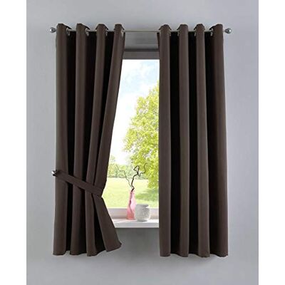 Gardinenbox Vorhänge Blickdicht »Newyork« Braun HxB 160x140 cm 2er-Pack Thermo-Gardinen Verdunkelungsvorhang Blackout Ösen schalldämmend ÖKOTEX UV-Schutz Raffhalter, 201920600-2 Gardinenbox Vorhänge Blickdicht »Newyork« Braun HxB 160x140 cm 2er-Pack Thermo-Gardinen Verdunkelungsvorhang Blackout Ösen schalldämmend ÖKOTEX UV-Schutz Raffhalter, 201920600-2