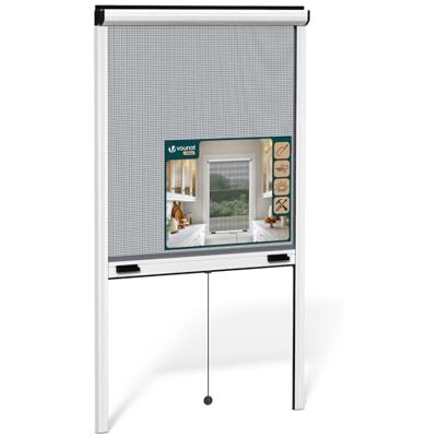 VOUNOT ® Insektenschutzrollo Fenster mit Aluminiumrahmen, Fliegengitter Rollo mit Fiberglas Netz, zuschneidbar in Höhe und Breite, einfache Montage, L80 x H130 cm Weiß VOUNOT ® Insektenschutzrollo Fenster mit Aluminiumrahmen, Fliegengitter Rollo mit Fiberglas Netz, zuschneidbar in Höhe und Breite, einfache Montage, L80 x H130 cm Weiß