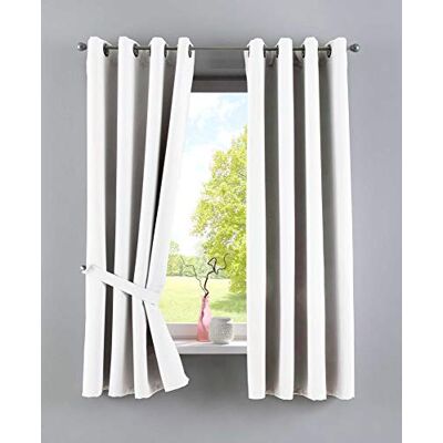 Gardinenbox Vorhänge Blickdicht »Newyork« Weiß HxB 160x140 cm 2er-Pack Thermo-Gardinen Verdunkelungsvorhang Blackout Ösen schalldämmend ÖKOTEX UV-Schutz Raffhalter, 201920600-2 Gardinenbox Vorhänge Blickdicht »Newyork« Weiß HxB 160x140 cm 2er-Pack Thermo-Gardinen Verdunkelungsvorhang Blackout Ösen schalldämmend ÖKOTEX UV-Schutz Raffhalter, 201920600-2