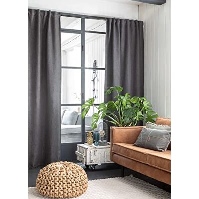 Elbersdrucke Gardine mit verdeckten Schlaufen Monza 17 dunkelgrau verdunkelnd 255 x 135 cm Vorhang für Wohnzimmer Schlafzimmer Küche Flur Kinderzimmer Elbersdrucke Gardine mit verdeckten Schlaufen Monza 17 dunkelgrau verdunkelnd 255 x 135 cm Vorhang für Wohnzimmer Schlafzimmer Küche Flur Kinderzimmer