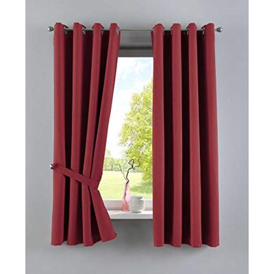 Gardinenbox Vorhänge Blickdicht »Newyork« Bordeaux HxB 160x140 cm 2er-Pack Thermo-Gardinen Verdunkelungsvorhang Blackout Ösen schalldämmend ÖKOTEX UV-Schutz Raffhalter, 201920600-2 Gardinenbox Vorhänge Blickdicht »Newyork« Bordeaux HxB 160x140 cm 2er-Pack Thermo-Gardinen Verdunkelungsvorhang Blackout Ösen schalldämmend ÖKOTEX UV-Schutz Raffhalter, 201920600-2