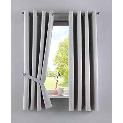 Gardinenbox Vorhänge Blickdicht »Newyork« Grau HxB 160x140 cm 2er-Pack Thermo-Gardinen Verdunkelungsvorhang Blackout Ösen schalldämmend ÖKOTEX UV-Schutz Raffhalter, 201920600-2 Gardinenbox Vorhänge Blickdicht »Newyork« Grau HxB 160x140 cm 2er-Pack Thermo-Gardinen Verdunkelungsvorhang Blackout Ösen schalldämmend ÖKOTEX UV-Schutz Raffhalter, 201920600-2