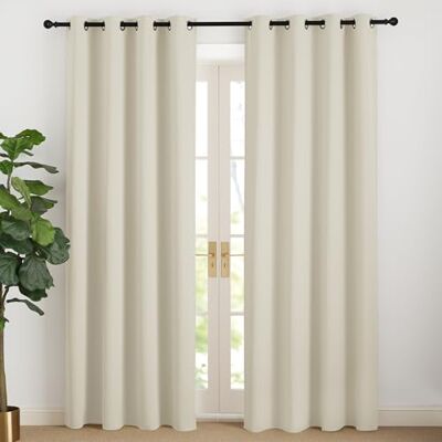 NICETOWN Vorhänge Beige Thermovorhang mit Ösen Verdunkelungsvorhang NICETOWN Vorhänge Beige Thermovorhang mit Ösen Verdunkelungsvorhang