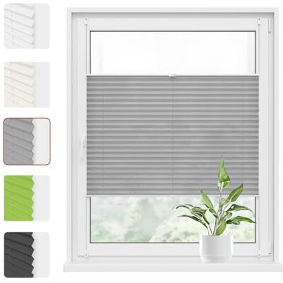 WOLTU Plissee Klemmfix ohne Bohren, 45 x 130 cm, Grau WOLTU Plissee Klemmfix ohne Bohren, 45 x 130 cm, Grau
