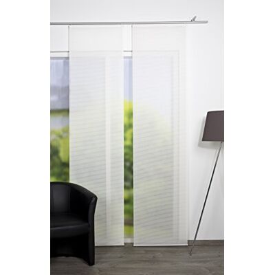Vision S halbtransparenter Schiebevorhang ROM, in Bambus-Optik, Uni, Seiten lasergeschnitten, Farbe: weiß, Größe: 245 x 60 cm, Anzahl:1x Vision S halbtransparenter Schiebevorhang ROM, in Bambus-Optik, Uni, Seiten lasergeschnitten, Farbe: weiß, Größe: 245 x 60 cm, Anzahl:1x