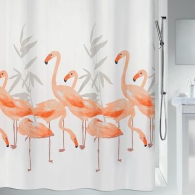 Spirella Schimmel Duschvorhang-Anti-Bakteriell, waschbar, wasserdicht, Polyester, „Flamingo“ 240x180cm, Orange, 240 x 180 Spirella Schimmel Duschvorhang-Anti-Bakteriell, waschbar, wasserdicht, Polyester, „Flamingo“ 240x180cm, Orange, 240 x 180