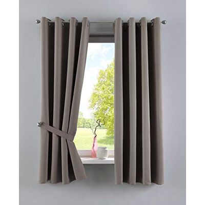 Gardinenbox Vorhänge Blickdicht »Newyork« Taupe HxB 160x140 cm 2er-Pack Thermo-Gardinen Verdunkelungsvorhang Blackout Ösen schalldämmend ÖKOTEX UV-Schutz Raffhalter, 201920600-2 Gardinenbox Vorhänge Blickdicht »Newyork« Taupe HxB 160x140 cm 2er-Pack Thermo-Gardinen Verdunkelungsvorhang Blackout Ösen schalldämmend ÖKOTEX UV-Schutz Raffhalter, 201920600-2