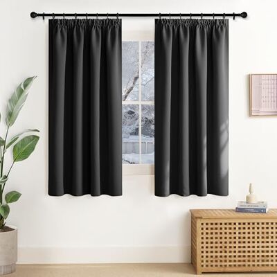 NICETOWN Thermo Vorhänge Schwarze Gardine Verdunklungsvorhänge für Schienen NICETOWN Thermo Vorhänge Schwarze Gardine Verdunklungsvorhänge für Schienen