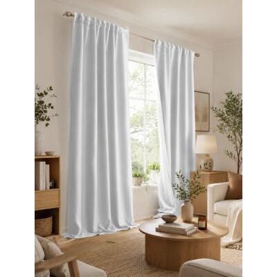 HOMEbasics Akustikvorhang Uni ACUSTICO Lärm-, Hitze-, Kälte- und Zugluft-Schutz + abdunkelnd wollweiß/hellgrau 245 x 135 cm HOMEbasics Akustikvorhang Uni ACUSTICO Lärm-, Hitze-, Kälte- und Zugluft-Schutz + abdunkelnd wollweiß/hellgrau 245 x 135 cm
