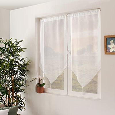 Enjoy Home Fenstervorhang, Polyester, 60 x 90 cm, Weiß, sandgestrahlt, fertig zum Aufhängen, waschbar bei 30 °C, für alle Räume, Heimtextilien, Vorhänge Enjoy Home Fenstervorhang, Polyester, 60 x 90 cm, Weiß, sandgestrahlt, fertig zum Aufhängen, waschbar bei 30 °C, für alle Räume, Heimtextilien, Vorhänge