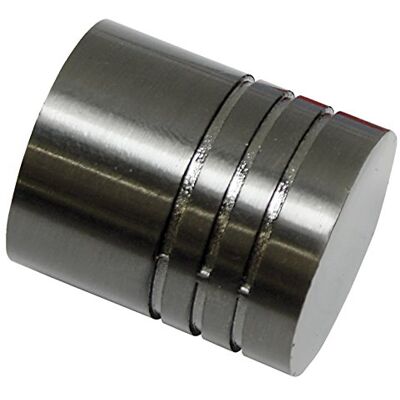 Gardinia Endknöpfe für Gardinenstangen, 2 x Endstück Zylinder, Serie Chicago, Metall, Titan, Durchmesser 20 mm, 10011169 Gardinia Endknöpfe für Gardinenstangen, 2 x Endstück Zylinder, Serie Chicago, Metall, Titan, Durchmesser 20 mm, 10011169