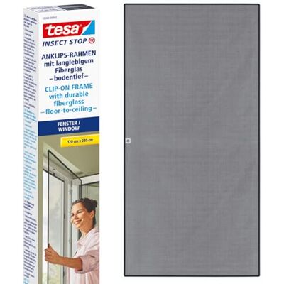 tesa Insect Stop Anklips-Rahmen Fliegengitter bodentief 1,2 x 2,4 m tesa Insect Stop Anklips-Rahmen Fliegengitter bodentief 1,2 x 2,4 m