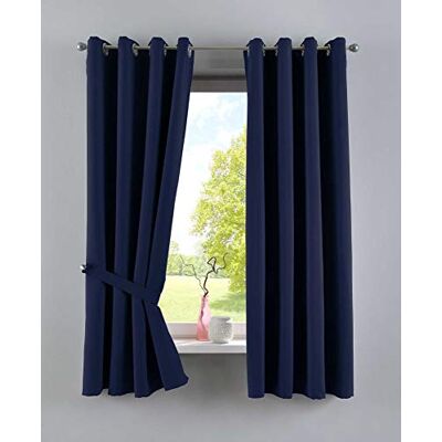 Gardinenbox Vorhänge Blickdicht »Newyork« Blau HxB 160x140 cm 2er-Pack Thermo-Gardinen Verdunkelungsvorhang Blackout Ösen schalldämmend ÖKOTEX UV-Schutz Raffhalter, 201920600-2 Gardinenbox Vorhänge Blickdicht »Newyork« Blau HxB 160x140 cm 2er-Pack Thermo-Gardinen Verdunkelungsvorhang Blackout Ösen schalldämmend ÖKOTEX UV-Schutz Raffhalter, 201920600-2