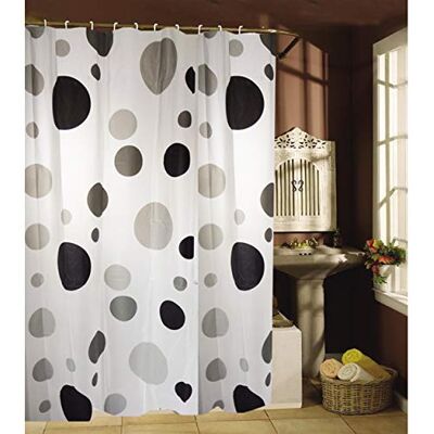 MSV Anti-Schimmel Duschvorhang Anti-Bakteriell, waschbar, wasserdicht, mit 12 Duschvorhangringen Polyester, „ Kreise “ 180x200cm PVA MSV Anti-Schimmel Duschvorhang Anti-Bakteriell, waschbar, wasserdicht, mit 12 Duschvorhangringen Polyester, „ Kreise “ 180x200cm PVA