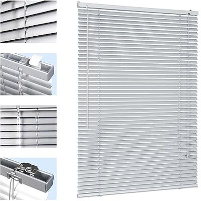 Sekey Klemmfix-Jalousie für Fenster freihängend, 25mm Alu-Lamellen, mit Bohren, inklusive Montagematerial Aluminium-Jalousie ohne Bohren, 80x220cm,Silber Sekey Klemmfix-Jalousie für Fenster freihängend, 25mm Alu-Lamellen, mit Bohren, inklusive Montagematerial Aluminium-Jalousie ohne Bohren, 80x220cm,Silber