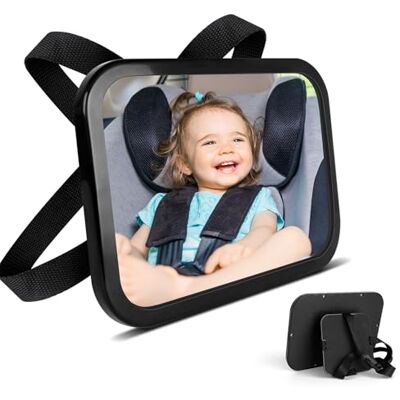 AiQInu Rücksitzspiegel für Babys, Spiegel Auto Baby Rückbank Verstellbare Elastische Riemen, Spiegel Auto 360° Schwenkbar, Bruchsicherer Rückspiegel für Babyschale für Allerlei Kopfstützen AiQInu Rücksitzspiegel für Babys, Spiegel Auto Baby Rückbank Verstellbare Elastische Riemen, Spiegel Auto 360° Schwenkbar, Bruchsicherer Rückspiegel für Babyschale für Allerlei Kopfstützen