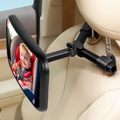 AiQInu 360° Autospiegel für den Rücksitz, Bruchsicherer Rücksitzspiegel mit Haken Clip, Spiegel Auto schwenkbar für Kindersitz und Babyschale Schwarz AiQInu 360° Autospiegel für den Rücksitz, Bruchsicherer Rücksitzspiegel mit Haken Clip, Spiegel Auto schwenkbar für Kindersitz und Babyschale Schwarz
