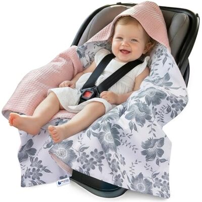 Medi Partners Einschlagdecke Baby Babyschale 100% Baumwolle für Sommer 85x85cm Kinderwagen Kuscheldecke universal Baby Decke Einschlagdecken Babydecke Buggy Autositz(Berry mit rosa Waffel) Medi Partners Einschlagdecke Baby Babyschale 100% Baumwolle für Sommer 85x85cm Kinderwagen Kuscheldecke universal Baby Decke Einschlagdecken Babydecke Buggy Autositz(Berry mit rosa Waffel)