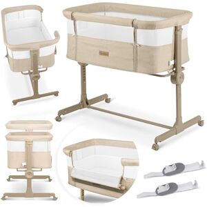Nukido Babybett Beistellbett Reisebett Bis 9 kg 5 Monate Mit Matratze Klappbar Auf Rollen Höhenverstellbar Beige Nukido Babybett Beistellbett Reisebett Bis 9 kg 5 Monate Mit Matratze Klappbar Auf Rollen Höhenverstellbar Beige