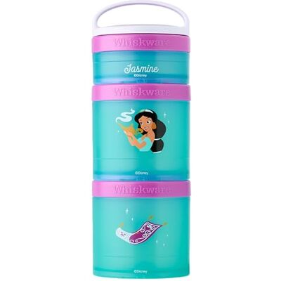 Whiskware Disney stapelbare Snack-Behälter für Kinder und Kleinkinder, 3 stapelbare Snackbecher für Schule und Reisen, Jasmin und magischer Teppich Whiskware Disney stapelbare Snack-Behälter für Kinder und Kleinkinder, 3 stapelbare Snackbecher für Schule und Reisen, Jasmin und magischer Teppich