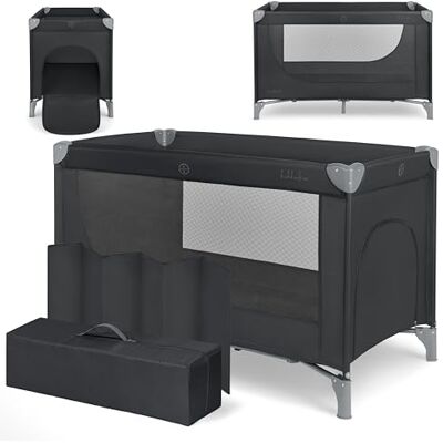 Kikka Boo KikkaBoo Reisebett Baby SO Gifted 2026, Kinderreisebett 120x60 cm, bis 15 kg, Faltbar & Kompakt, Tragbar mit Transporttasche, Zusammenklappbar für Reise & Urlaub, Schwarz Kikka Boo KikkaBoo Reisebett Baby SO Gifted 2026, Kinderreisebett 120x60 cm, bis 15 kg, Faltbar & Kompakt, Tragbar mit Transporttasche, Zusammenklappbar für Reise & Urlaub, Schwarz