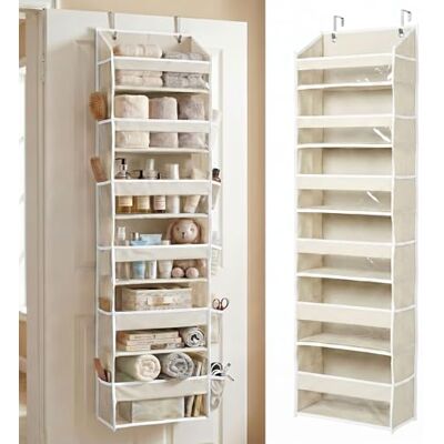 HOMELUX THEORY Robuster Tuer-Organizer Mit 6 Vorder- Und 12 Seitentaschen 139x35x17 Cm Haengender Schrank-Organizer Fuer Schlafzimmer, Bad Und Kinderzimmer Platzsparender Schuh-Organizer Fuer Tueren Elfenbein HOMELUX THEORY Robuster Tuer-Organizer Mit 6 Vorder- Und 12 Seitentaschen 139x35x17 Cm Haengender Schrank-Organizer Fuer Schlafzimmer, Bad Und Kinderzimmer Platzsparender Schuh-Organizer Fuer Tueren Elfenbein