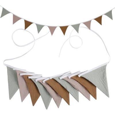 Romon Wimpelkette Kinderzimmer, Girlande Kinderzimmer Stoff Wimpelkette aus Musselin Baumwolle, Musselinstoff Girlande Baby Zimmer Girlanden Deko Mädchen Junge für Hausbett, Babybett Kinderbett Romon Wimpelkette Kinderzimmer, Girlande Kinderzimmer Stoff Wimpelkette aus Musselin Baumwolle, Musselinstoff Girlande Baby Zimmer Girlanden Deko Mädchen Junge für Hausbett, Babybett Kinderbett