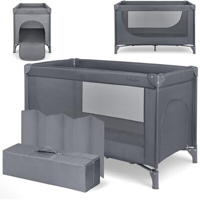 Kikka Boo KikkaBoo Reisebett Baby SO Gifted 2026, Kinderreisebett 120x60 cm, bis 15 kg, Faltbar & Kompakt, Tragbar mit Transporttasche, Zusammenklappbar für Reise & Urlaub, Grau, Cot Kikka Boo KikkaBoo Reisebett Baby SO Gifted 2026, Kinderreisebett 120x60 cm, bis 15 kg, Faltbar & Kompakt, Tragbar mit Transporttasche, Zusammenklappbar für Reise & Urlaub, Grau, Cot