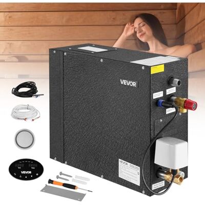 VEVOR Dampfgenerator, 7,5 kW Dampferzeuger, Dampfduschsystem mit Steuerung für Sauna, Bad, Spa, kommerzielles automatisches Ablaufset mit Überhitzungs-, Trockenlauf- & Überdruckschutz, Schwarz VEVOR Dampfgenerator, 7,5 kW Dampferzeuger, Dampfduschsystem mit Steuerung für Sauna, Bad, Spa, kommerzielles automatisches Ablaufset mit Überhitzungs-, Trockenlauf- & Überdruckschutz, Schwarz