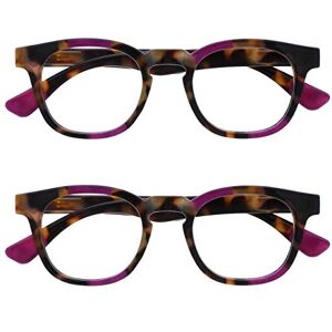 OPULIZE Ava Lesebrille 2er Pack Schmeichelhaft Abgerundet Rahmen Federscharniere Kratzfest Braun Schildpatt Lila Herren Damen RR62-5 +1.00 OPULIZE Ava Lesebrille 2er Pack Schmeichelhaft Abgerundet Rahmen Federscharniere Kratzfest Braun Schildpatt Lila Herren Damen RR62-5 +1.00