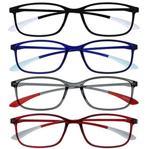 OPULIZE Ice Lesebrille 4er Pack Ultraleicht Rahmen Kratzfest Mattschwarz Kristallblau Kristallgrau Kristalldunkelrot Herren Damen RRRR61-137Z +3.00 OPULIZE Ice Lesebrille 4er Pack Ultraleicht Rahmen Kratzfest Mattschwarz Kristallblau Kristallgrau Kristalldunkelrot Herren Damen RRRR61-137Z +3.00