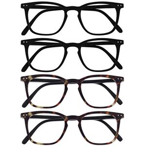 Opulize BEX Lesebrille - Großes Quadrat, Schwarz/Braun, +2.00 Opulize BEX Lesebrille - Großes Quadrat, Schwarz/Braun, +2.00
