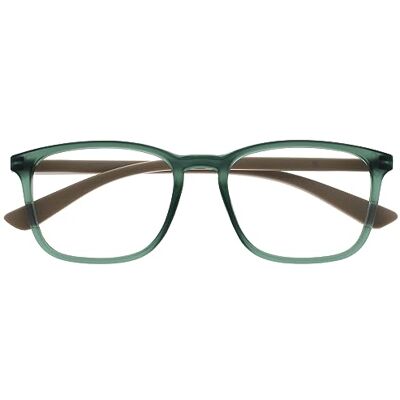 OPULIZE Max Lesebrille Klassische große rechteckige Fassung Brille in mattem Transparentgrün mit beigen Bügeln Herren Damen Unisex R78-6 +2,50 OPULIZE Max Lesebrille Klassische große rechteckige Fassung Brille in mattem Transparentgrün mit beigen Bügeln Herren Damen Unisex R78-6 +2,50
