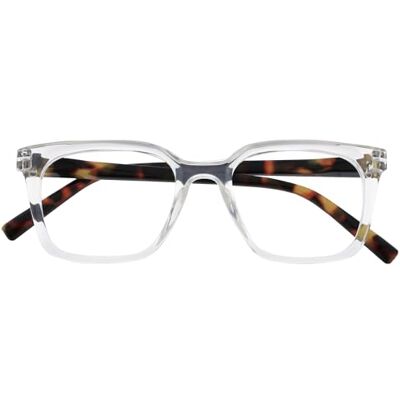 OPULIZE KOI Lesebrille Große Rechteckige Brillenfassung Durchsichtig Sehhilfe für Damen, Herren Federscharniere R50-C +2.00 OPULIZE KOI Lesebrille Große Rechteckige Brillenfassung Durchsichtig Sehhilfe für Damen, Herren Federscharniere R50-C +2.00