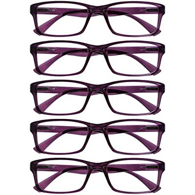 Opulize Firmenlila Wertpackung 5 Stück Damen Herren Designer Stil Lesebrille Opulize Firmenlila Wertpackung 5 Stück Damen Herren Designer Stil Lesebrille