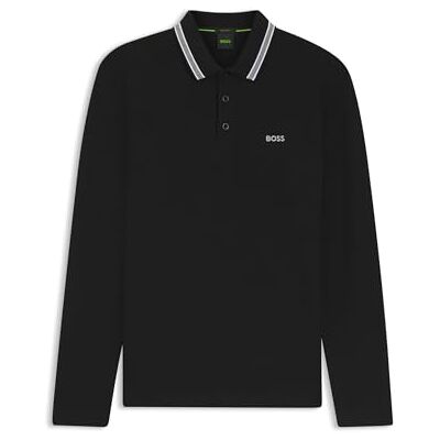 Boss Herren Plisy Longsleeve-Poloshirt aus Baumwoll-Piqué mit Details am Kragen Boss Herren Plisy Longsleeve-Poloshirt aus Baumwoll-Piqué mit Details am Kragen