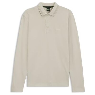 Boss Herren Plisy Longsleeve-Poloshirt aus Baumwoll-Piqué mit Details am Kragen Boss Herren Plisy Longsleeve-Poloshirt aus Baumwoll-Piqué mit Details am Kragen